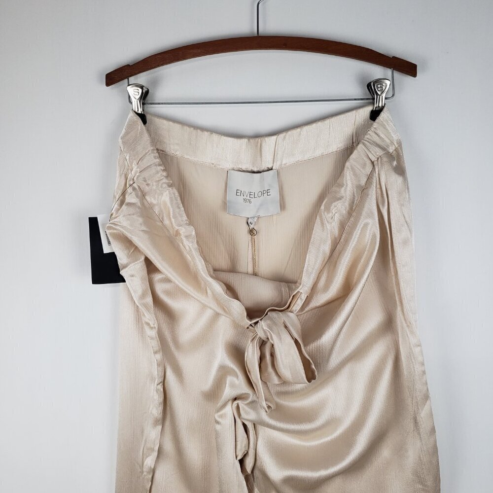 Envelope1976 Net-a-Porter Goa Pants NWT Ivory Satin Trouser Button Ankle Size 44 - Picture 7 of 16